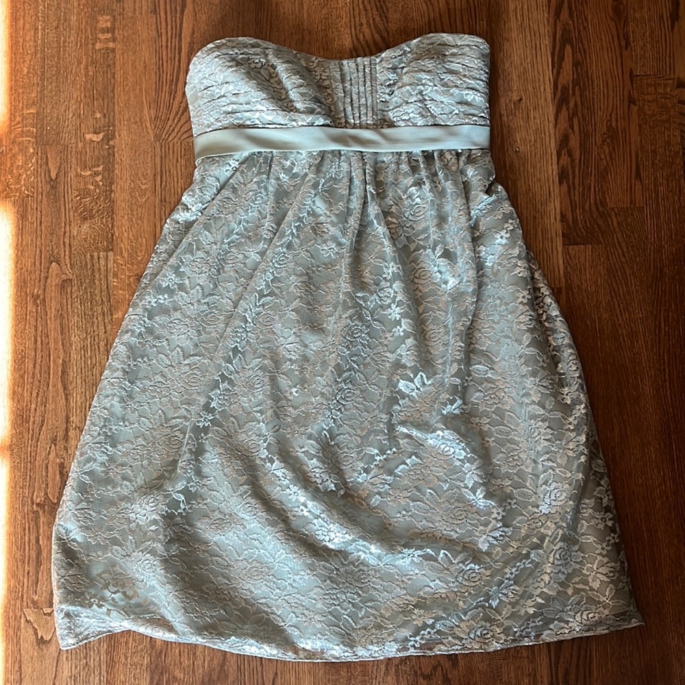 Alfred Angelo Green Lace Bridesmaid Dress